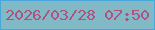 文字の大きさ：4、枠の色：48a6db、背景の色：81b9c7、文字の色：b05280 無料ブログパーツのブログ時計