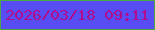 文字の大きさ：5、枠の色：48aa45、背景の色：574df2、文字の色：af0c8e 無料ブログパーツのブログ時計