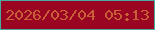 文字の大きさ：4、枠の色：48aaa0、背景の色：9a0622、文字の色：c95f38 無料ブログパーツのブログ時計