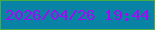 文字の大きさ：2、枠の色：48ac44、背景の色：0883a6、文字の色：a307f3 無料ブログパーツのブログ時計