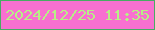 文字の大きさ：3、枠の色：48ac63、背景の色：f870d0、文字の色：b7f086 無料ブログパーツのブログ時計