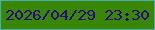 文字の大きさ：1、枠の色：48adb5、背景の色：398600、文字の色：2b067e 無料ブログパーツのブログ時計