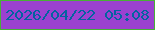 文字の大きさ：5、枠の色：48b037、背景の色：9b41d0、文字の色：0363a0 無料ブログパーツのブログ時計
