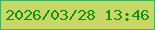 文字の大きさ：3、枠の色：48b15e、背景の色：c8d867、文字の色：198f1a 無料ブログパーツのブログ時計