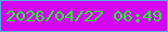 文字の大きさ：3、枠の色：48b1df、背景の色：d208f4、文字の色：23fb25 無料ブログパーツのブログ時計