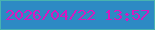 文字の大きさ：4、枠の色：48b3b0、背景の色：2d8ac4、文字の色：d719bf 無料ブログパーツのブログ時計