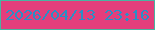 文字の大きさ：2、枠の色：48b4a2、背景の色：e33e7c、文字の色：2a8fc6 無料ブログパーツのブログ時計