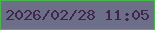 文字の大きさ：5、枠の色：48b74c、背景の色：6c6f87、文字の色：40264b 無料ブログパーツのブログ時計