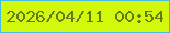 文字の大きさ：2、枠の色：48bbe2、背景の色：d2f80b、文字の色：657a15 無料ブログパーツのブログ時計