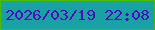 文字の大きさ：4、枠の色：48bc03、背景の色：19a2a6、文字の色：4c0cbd 無料ブログパーツのブログ時計