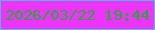 文字の大きさ：5、枠の色：48bce0、背景の色：ed34f9、文字の色：1fab30 無料ブログパーツのブログ時計