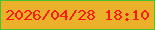 文字の大きさ：3、枠の色：48c132、背景の色：ecb12b、文字の色：fb1d06 無料ブログパーツのブログ時計
