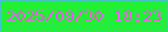 文字の大きさ：1、枠の色：48c1c7、背景の色：22ef38、文字の色：fa5fed 無料ブログパーツのブログ時計