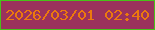 文字の大きさ：5、枠の色：48c219、背景の色：9b325c、文字の色：ec790d 無料ブログパーツのブログ時計