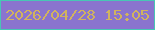 文字の大きさ：5、枠の色：48c6b4、背景の色：8a74ce、文字の色：d1b35e 無料ブログパーツのブログ時計