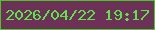 文字の大きさ：5、枠の色：48c729、背景の色：6d3056、文字の色：57e746 無料ブログパーツのブログ時計