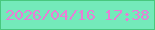 文字の大きさ：5、枠の色：48c87e、背景の色：74eaba、文字の色：e97dd6 無料ブログパーツのブログ時計