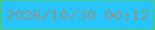 文字の大きさ：4、枠の色：48c97c、背景の色：26c5fe、文字の色：899784 無料ブログパーツのブログ時計