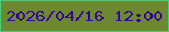 文字の大きさ：5、枠の色：48cc82、背景の色：6d8930、文字の色：360499 無料ブログパーツのブログ時計