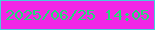 文字の大きさ：4、枠の色：48ccd9、背景の色：f225e6、文字の色：23d878 無料ブログパーツのブログ時計