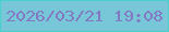 文字の大きさ：3、枠の色：48d1ca、背景の色：78c7d9、文字の色：8379c3 無料ブログパーツのブログ時計
