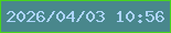 文字の大きさ：5、枠の色：48d41d、背景の色：49878c、文字の色：aed5ff 無料ブログパーツのブログ時計