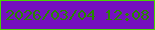 文字の大きさ：3、枠の色：48d501、背景の色：7510be、文字の色：288601 無料ブログパーツのブログ時計