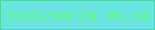 文字の大きさ：3、枠の色：48d8a2、背景の色：6ae5e4、文字の色：5dfe7a 無料ブログパーツのブログ時計