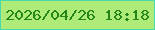 文字の大きさ：3、枠の色：48daac、背景の色：aeeb78、文字の色：248518 無料ブログパーツのブログ時計