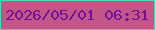 文字の大きさ：4、枠の色：48dab3、背景の色：c35688、文字の色：731095 無料ブログパーツのブログ時計