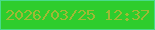 文字の大きさ：3、枠の色：48db8b、背景の色：2ecd2d、文字の色：9fb935 無料ブログパーツのブログ時計
