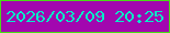 文字の大きさ：5、枠の色：48dc17、背景の色：a207af、文字の色：03edc8 無料ブログパーツのブログ時計