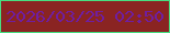 文字の大きさ：5、枠の色：48dd80、背景の色：8a2422、文字の色：6f1ea2 無料ブログパーツのブログ時計