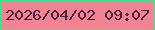 文字の大きさ：1、枠の色：48de91、背景の色：f18493、文字の色：4d2142 無料ブログパーツのブログ時計