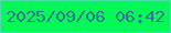文字の大きさ：2、枠の色：48dfa9、背景の色：02f957、文字の色：2e778d 無料ブログパーツのブログ時計
