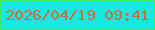 文字の大きさ：2、枠の色：48e357、背景の色：13eae1、文字の色：c8713e 無料ブログパーツのブログ時計