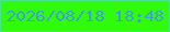 文字の大きさ：2、枠の色：48e492、背景の色：2ffb0b、文字の色：3ea1d6 無料ブログパーツのブログ時計