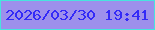 文字の大きさ：4、枠の色：48e4de、背景の色：9d90ec、文字の色：332af7 無料ブログパーツのブログ時計