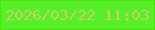 文字の大きさ：5、枠の色：48e605、背景の色：57ee2a、文字の色：c8d25f 無料ブログパーツのブログ時計