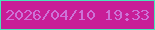 文字の大きさ：4、枠の色：48e6b9、背景の色：c81e97、文字の色：cd72d7 無料ブログパーツのブログ時計