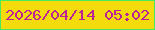 文字の大きさ：1、枠の色：48e85f、背景の色：f3db0c、文字の色：bb2396 無料ブログパーツのブログ時計