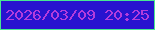 文字の大きさ：2、枠の色：48e891、背景の色：2813cf、文字の色：b33cdc 無料ブログパーツのブログ時計
