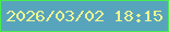 文字の大きさ：5、枠の色：48eb51、背景の色：58a4bd、文字の色：edf591 無料ブログパーツのブログ時計
