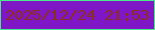 文字の大きさ：2、枠の色：48eb8a、背景の色：8017c6、文字の色：8b2e20 無料ブログパーツのブログ時計