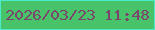 文字の大きさ：2、枠の色：48ebca、背景の色：48c369、文字の色：7a466c 無料ブログパーツのブログ時計