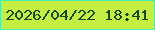 文字の大きさ：4、枠の色：48ecaf、背景の色：c4ef42、文字の色：1a4825 無料ブログパーツのブログ時計