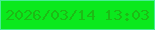 文字の大きさ：5、枠の色：48ed95、背景の色：0ae91d、文字の色：1dbb15 無料ブログパーツのブログ時計