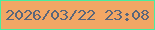 文字の大きさ：3、枠の色：48eda0、背景の色：f2a765、文字の色：5a667a 無料ブログパーツのブログ時計