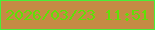 文字の大きさ：1、枠の色：48ef38、背景の色：c58b44、文字の色：60e006 無料ブログパーツのブログ時計