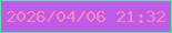 文字の大きさ：4、枠の色：48efa6、背景の色：bd5de5、文字の色：fa81c2 無料ブログパーツのブログ時計